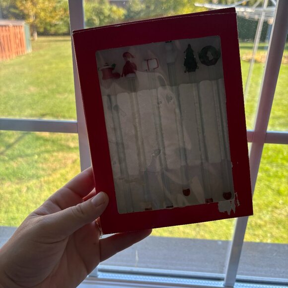 Vintage Hudson Bay Company Blown Glass Cocktail Swizzle Sticks Christmas Set 6 - Picture 3 of 8